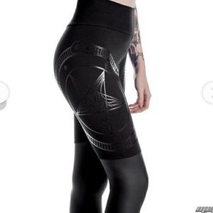 Killstar black faux  pentagram goth leggings